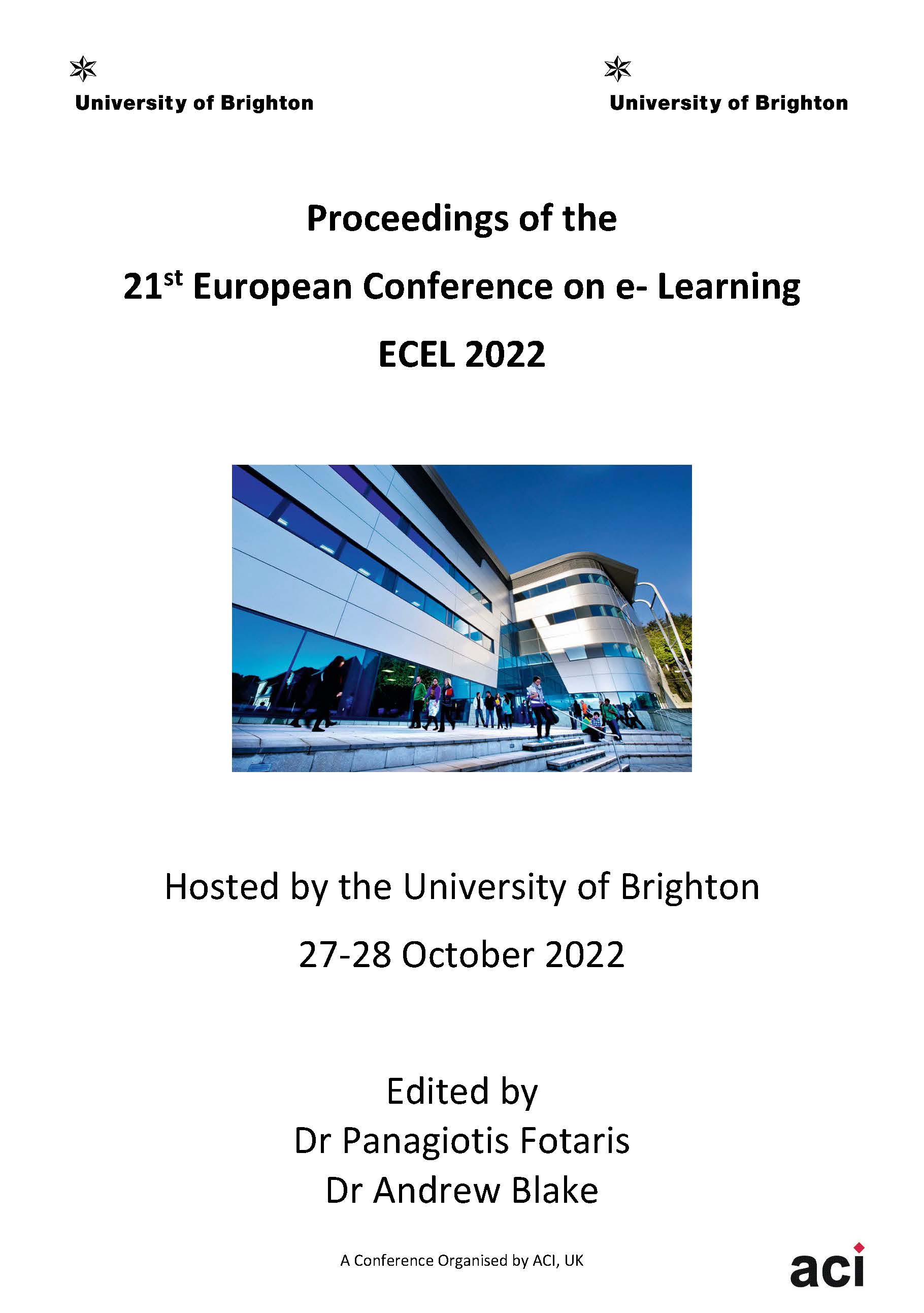 					View Vol. 21 No. 1 (2022): Proceedings of the 21st European Conference on e-Learning - ECEL 2022
				