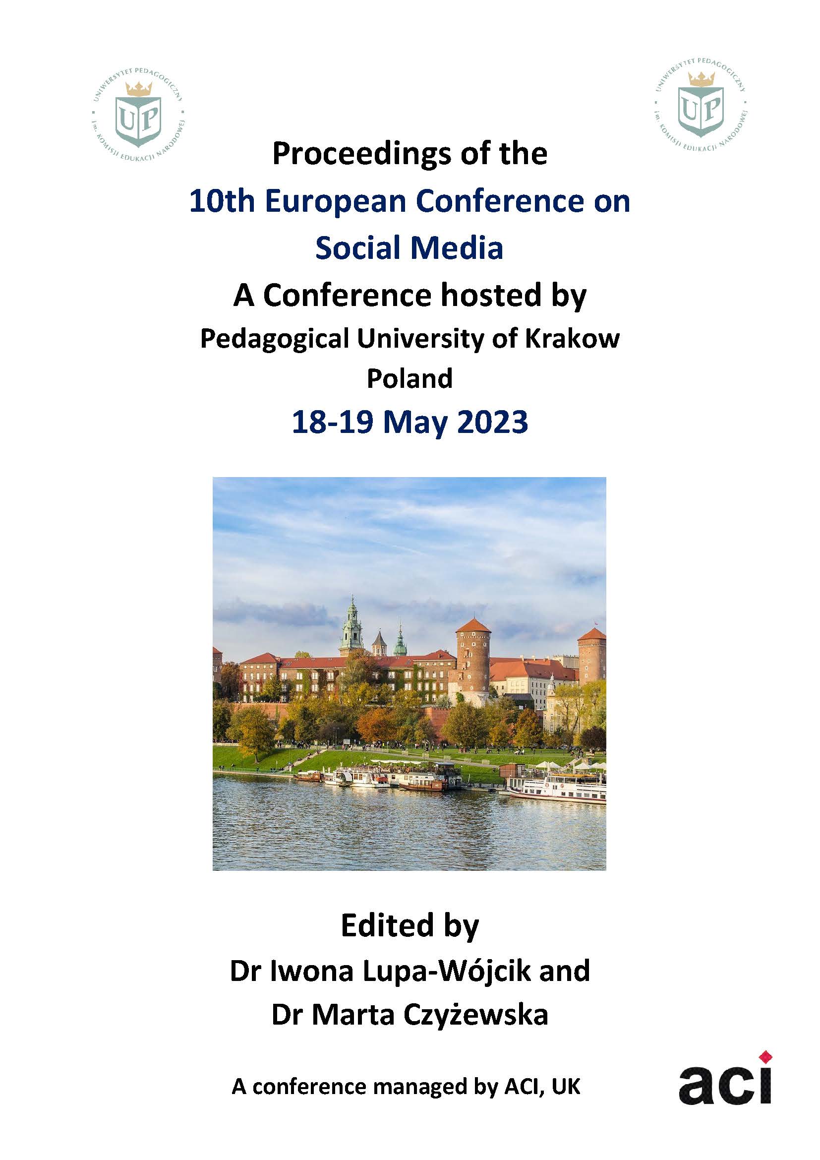 					View Vol. 10 No. 1 (2023): Proceedings of the 10th European Conference on Social Media
				